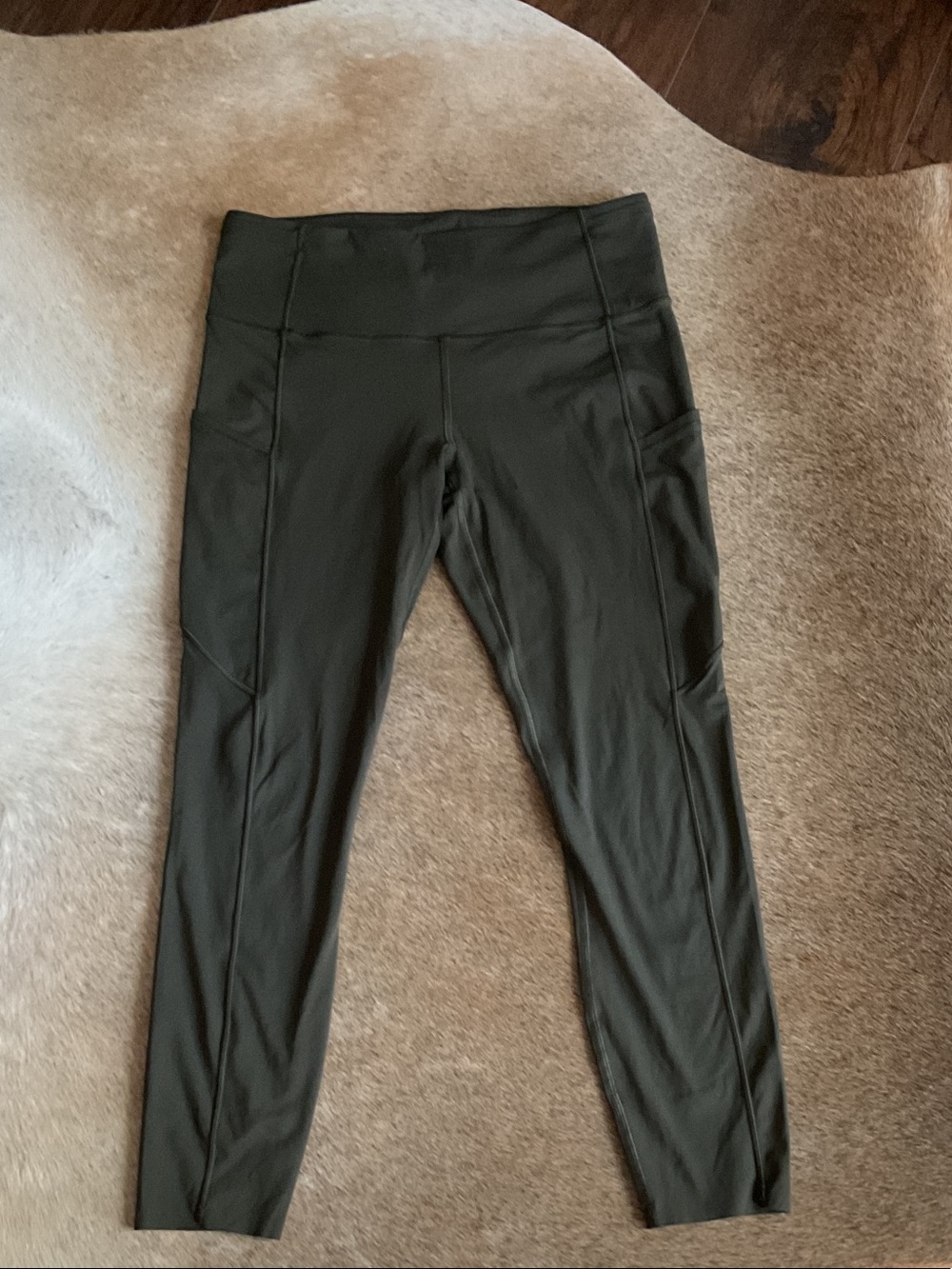 lululemon athletica Olive Green High-Rise Leggings with Side Pockets